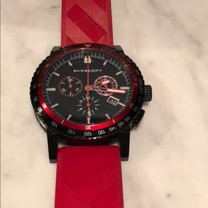 RED Burberry Sporty Unique Watch